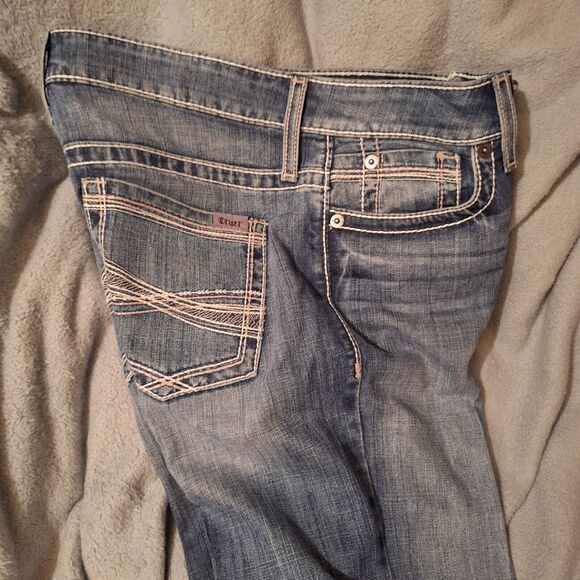 Cruel Denim Hannah Womens Flare Embroidered Blue Jeans Size 28 - Picture 2 of 14